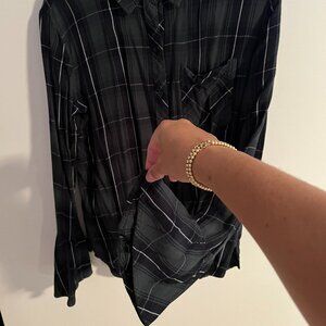 Bell-sleeve Flannel Shirt